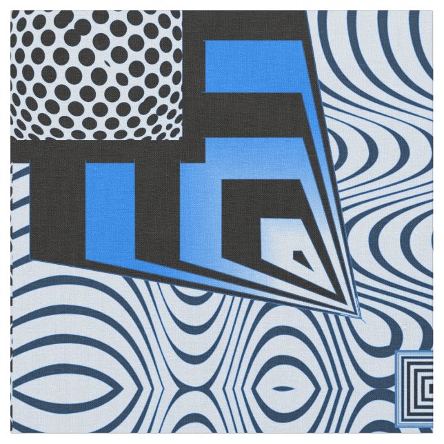 Tissu Bleu d'Op-Art d'Arcturian (Fermer)