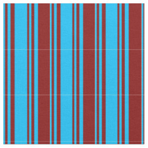 Tissu Bleu du ciel profond et bandes de couleur marron