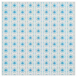 Tissu Bleu & Ecru Motif en coton
