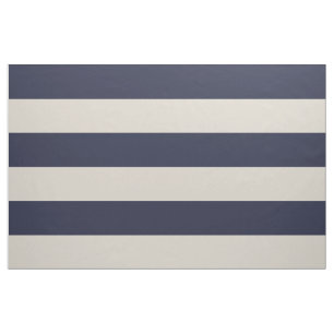 Tissu Bleu et Beige Large rayures Grande échelle