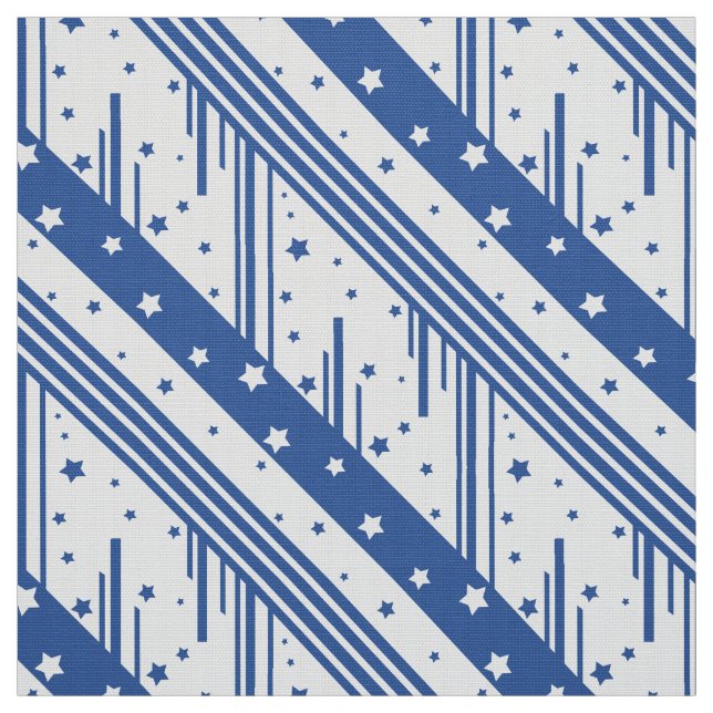 Tissu bleu et blanc Abstrait (Échantillon)