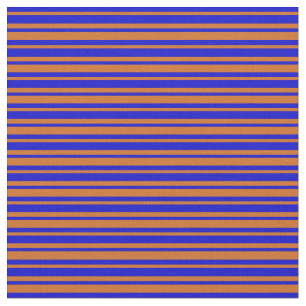 Tissu Bleu et Chocolat coloré Liner/Motif rayé