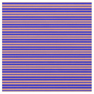 Tissu Bleu et Saumon foncé Motif de rayures de couleur