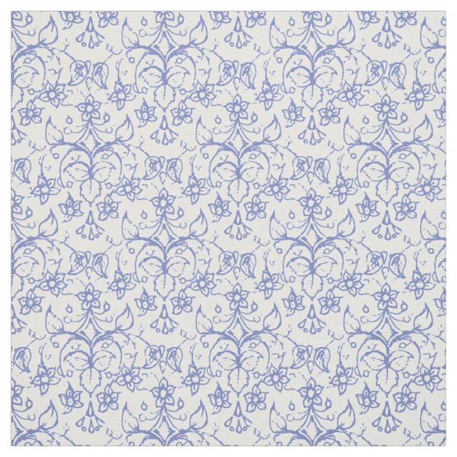 Tissu Bleu fait sur commande de bigorneau sur floral (Échantillon)