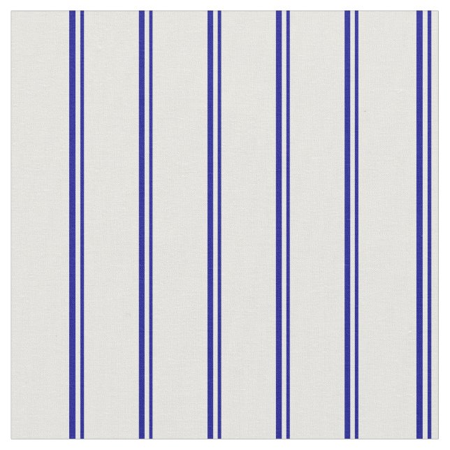 Tissu Bleu foncé et crème à la menthe Motif rayé (Fermer)