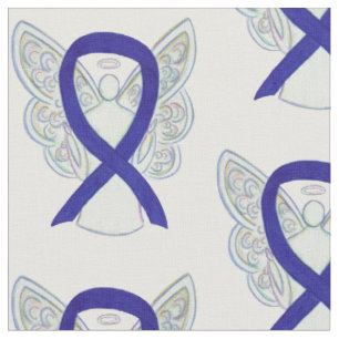 Tissu Bleu foncé Sensibilisation Ruban Angel Matière per