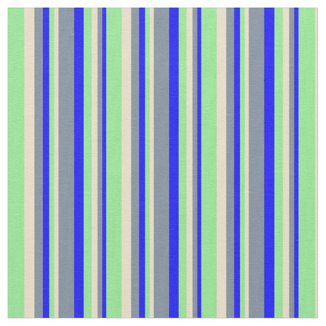 Tissu Bleu, gris ardoise, Tan & Vert clair (Fermer)