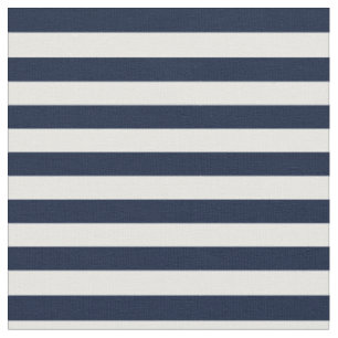 Tissu Bleu marine et blanc barrés