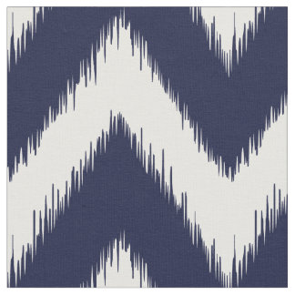 Tissu Bleu marine Ikat Chevron