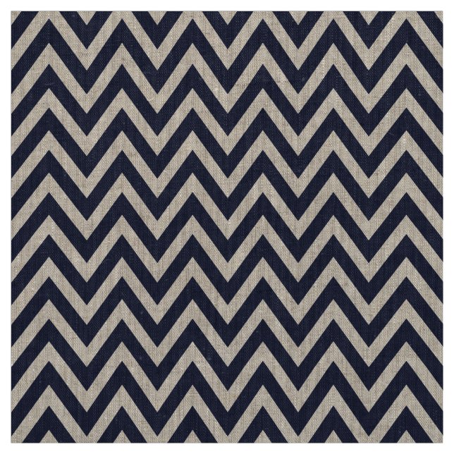 Tissu Bleu marine moderne Chevron Stripes (Échantillon)