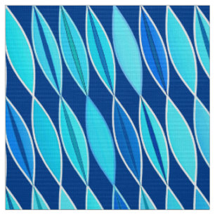 Tissu Bleu moderne de feuille, de cobalt et de ciel de