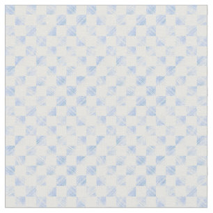 Tissu Bleu moderne touches À damiers Motif blanc