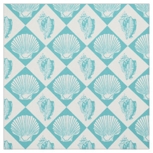 Tissu Bleu nautique de plage de diamant de coquillage