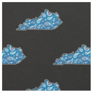 Tissu Bleu Paisley de silhouette d'état du Kentucky