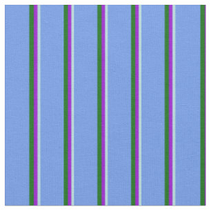 Tissu Bleu poudre, Violet foncé, Vert et Cornouailles Bl