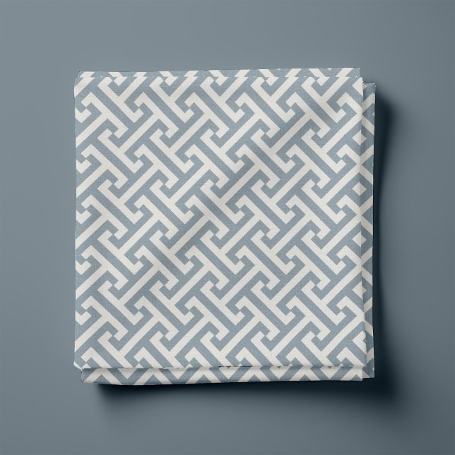 Tissu Bleu Poussiéreux Motif à Méandre Grec (Créateur téléchargé)