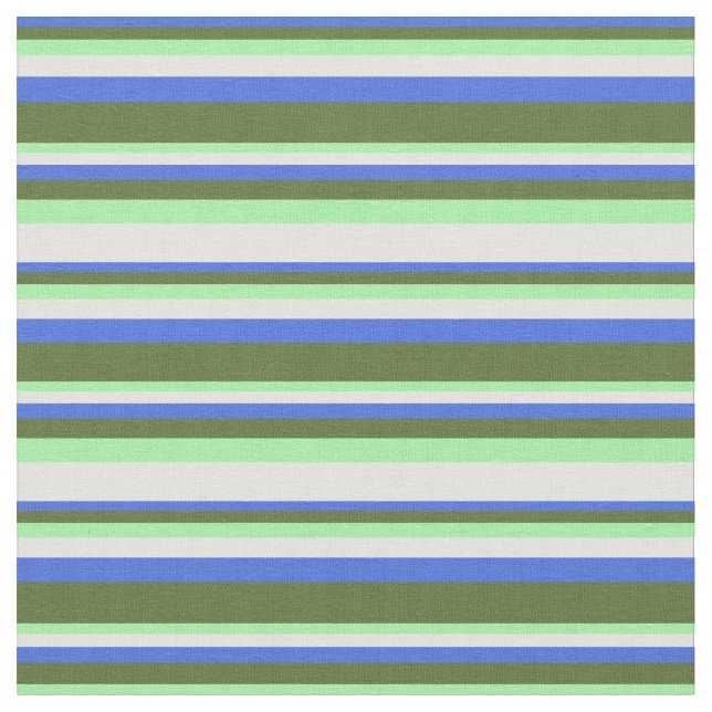 Tissu Bleu Royal, Vert Olive foncé, Vert & Jaune clair (Fermer)