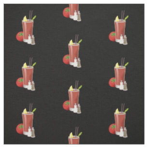 Tissu Bloody Mary Cocktail Motif