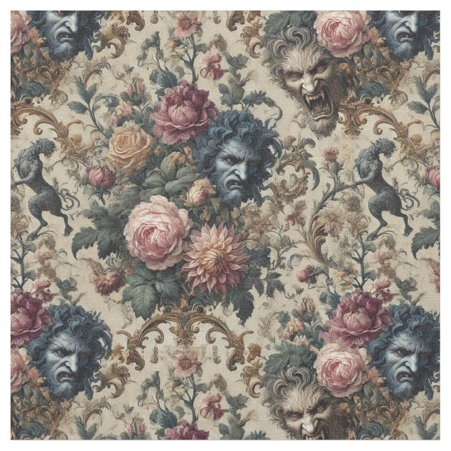 Tissu Blue Moon Grimoire - Carrelage classique gothique (Fermer)