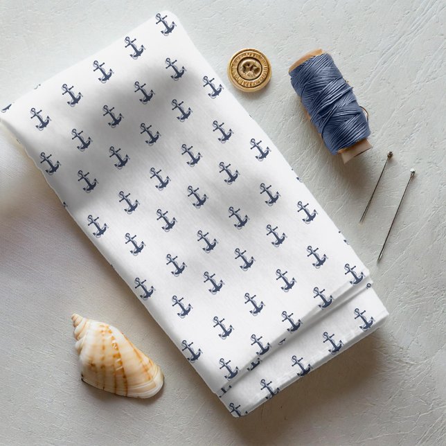 Tissu Blue Wave Ancre Navy/Wht ID836 (Créateur téléchargé)