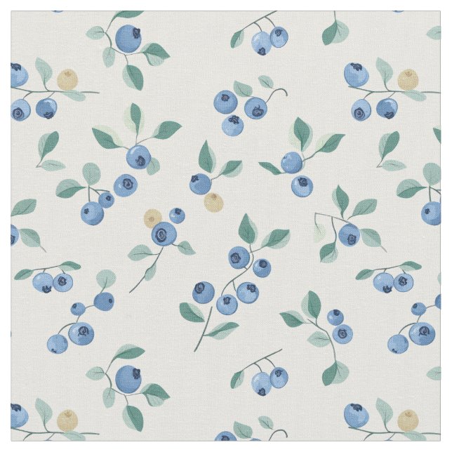 Tissu Blueberry Fields Motif de fruits (Fermer)