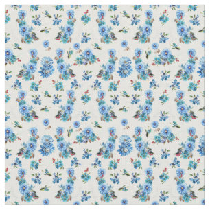 Tissu Blues de Cornflower en Aquarelle blanc