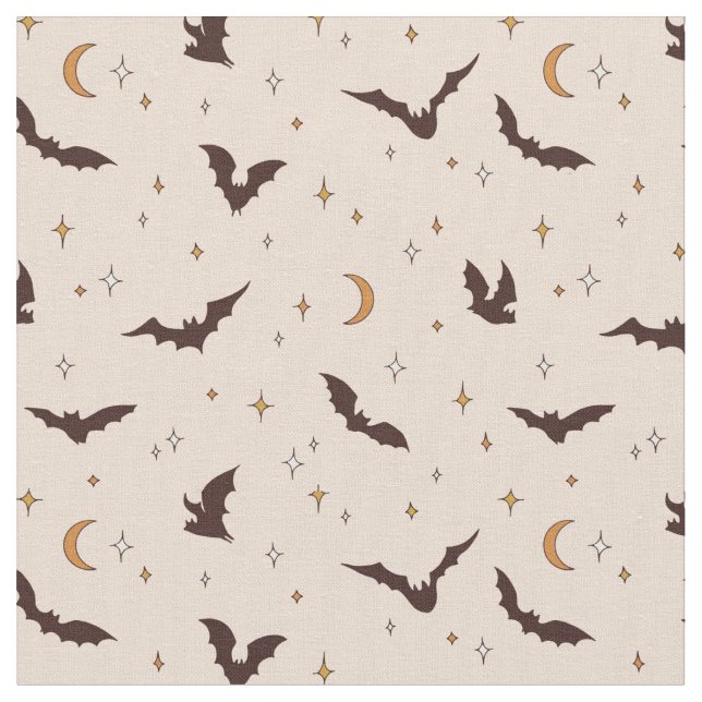 Tissu Boho Bats et étoiles Motif d'Halloween (Fermer)