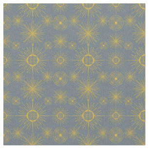 Tissu Boho Celestial Sun Stars Motif Vintage