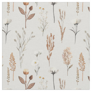 Tissu Boho Fleurs de mauvaises herbes rustique 