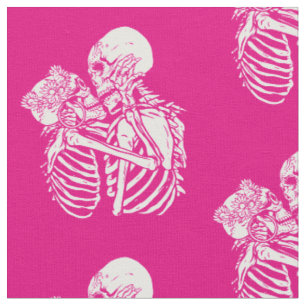 Tissu boho goth squelette amateurs valentines crâne