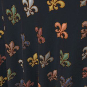 Tissu Bois de Terre Sombre Motif Fleur-de-lis 