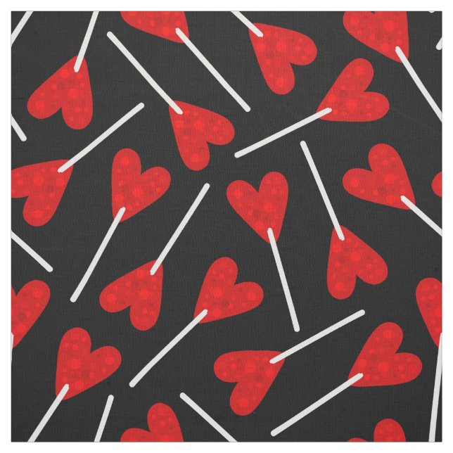 Tissu bonbon sucette en forme de coeur rouge (Échantillon)