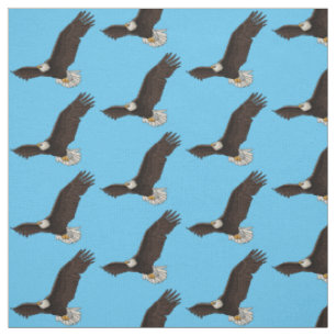 Tissu Bonne illustration de dessin d'aigle à chauve-sour