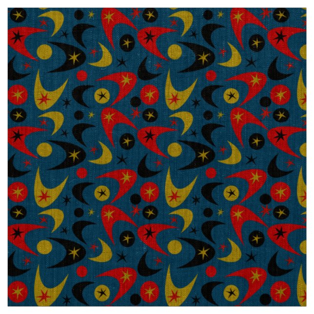 Tissu Boomerangs rétro (Échantillon)