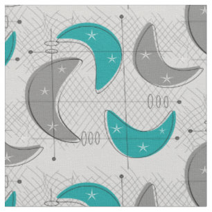 Tissu Boomerangs sur gris-clair