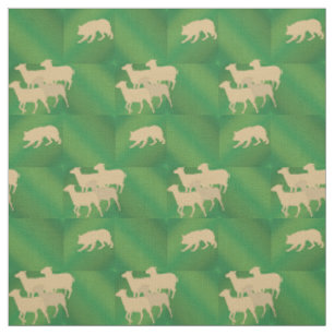 Tissu Border collie et moutons