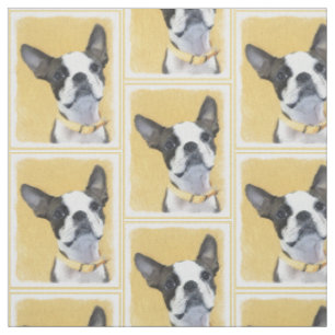 Tissu Boston Terrier Painting - Cute Original Dog Art