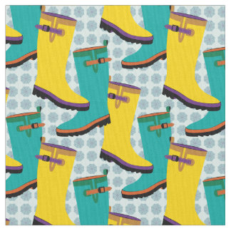 Tissu Bottes de pluie colorées