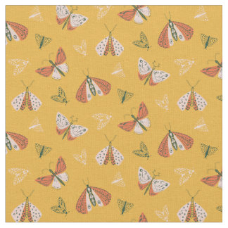 Tissu Bouches d'Ecru Orange Whimsical