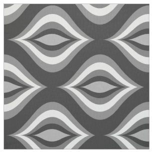 Tissu Boucles de Motif géométrique moderne en noir et bl