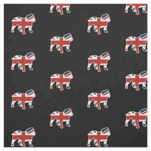 Tissu Bouledogue anglais dans le drapeau d'Union Jack