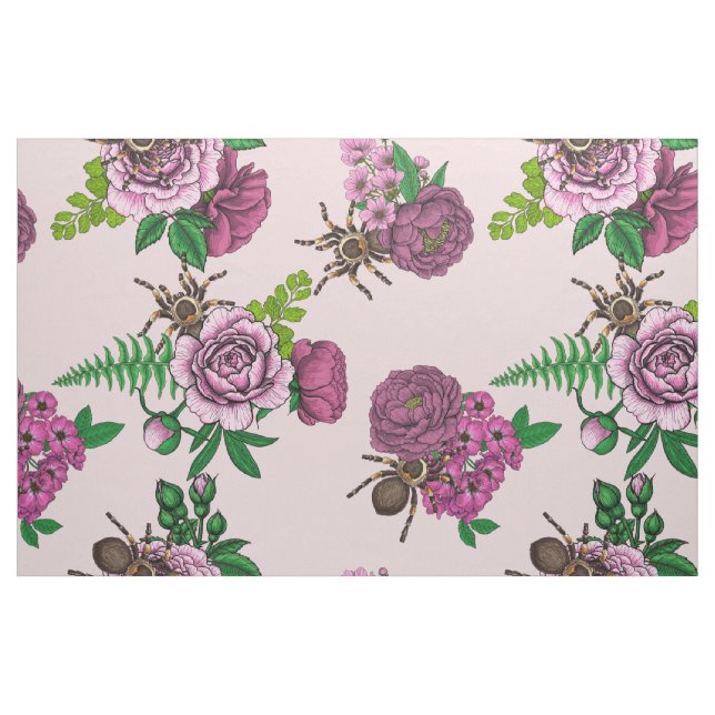 Tissu Bouquets et tarantula (Fat Quarter)