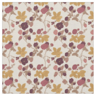 Tissu Bourgogne élégant et floral or moutarde