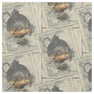 Tissu Boussole vintage de dirigeable de Steampunk et