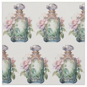 Tissu Bouteille de parfum Art Déco Opulence Vert