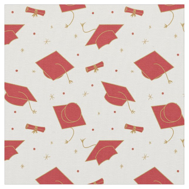 Tissu Bouton de fin d'études rouge (Fermer)
