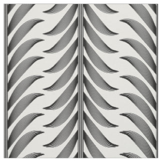 Tissu Branche d'olive linéaire en motif noir et blanc