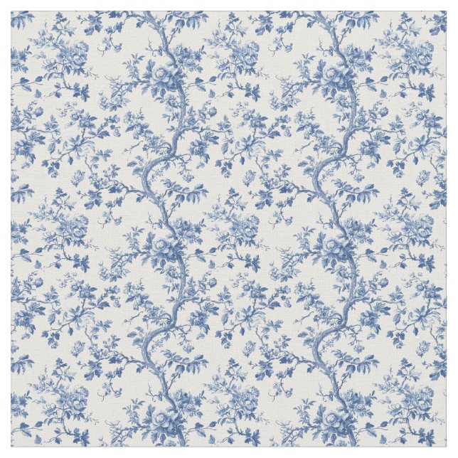 Tissu Branches de courbure de toile bleue (Fermer)