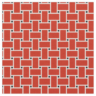 Tissu Bright red tissage panier design motif