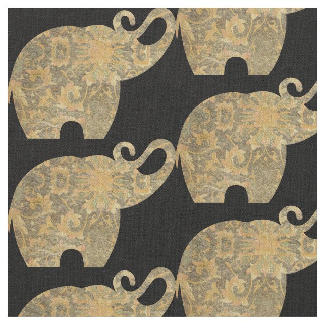 Tissu Brocade Elephants Fabric personnalisé (Fermer)